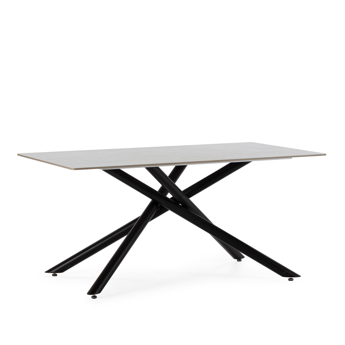 Mesa de Comedor Saki 160 cm - Gris / Pie Negro