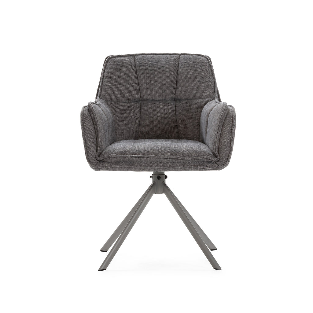 Pack 2 Sillones Giratorios Keiko - Gris / Pata Gris Oscuro