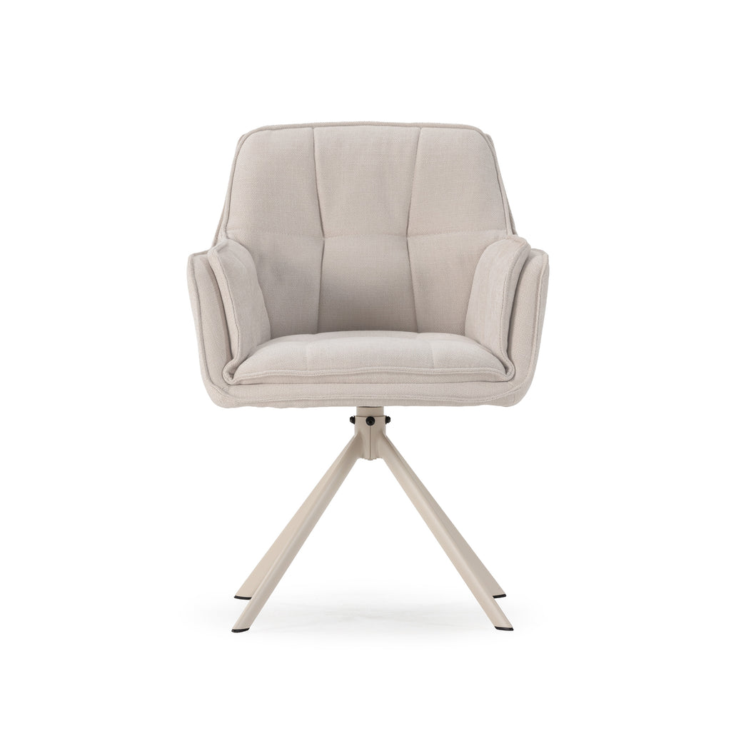 Pack 2 Sillones Giratorios Keiko - Beige / Pata Crema
