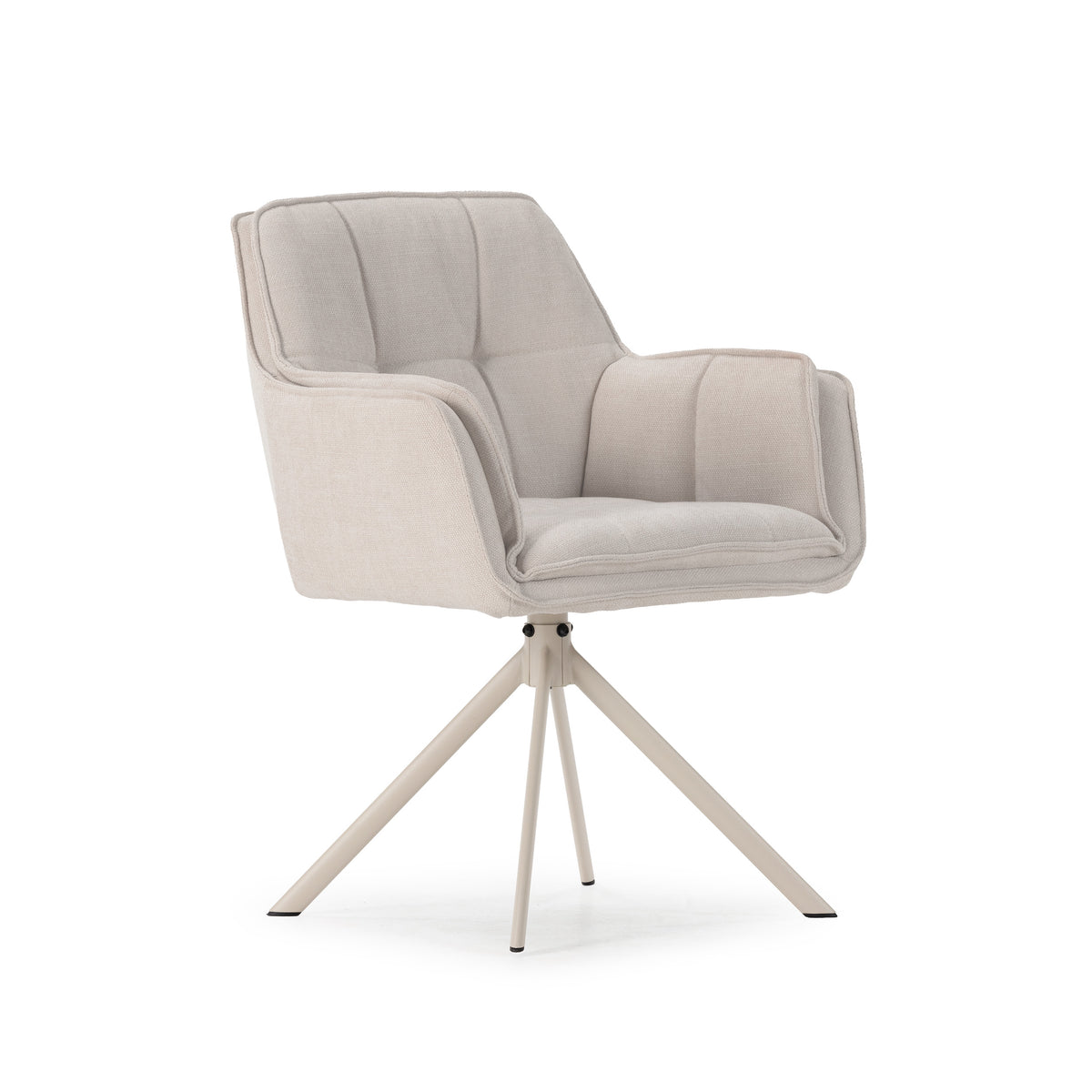 Pack 2 Sillones Giratorios Keiko - Beige / Pata Crema