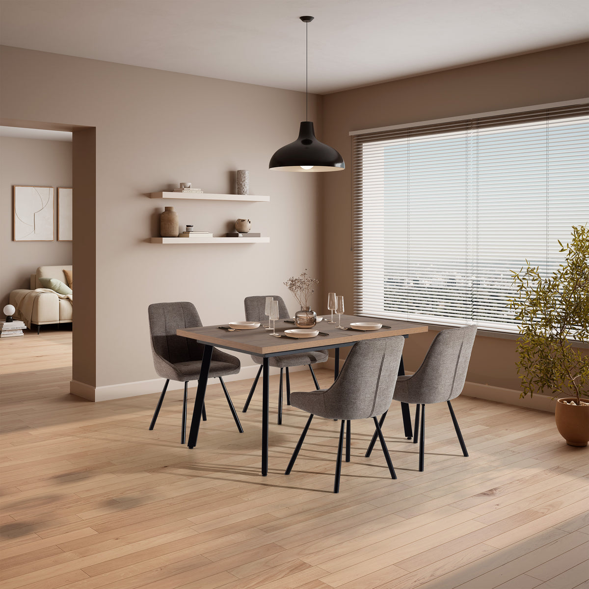 Mesa de Comedor Extensible Blau 138/178 cm - Roble / Pata Metal