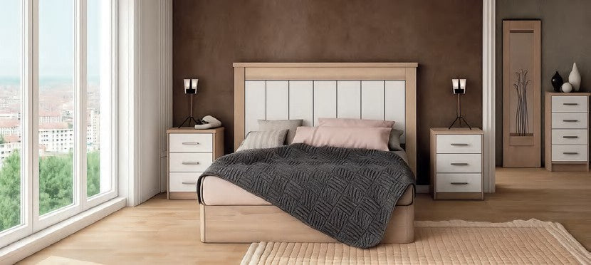 Cabecero de melamina Monreal de 162 × 133 cm, cambrian y blanco