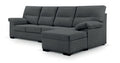 Chaise longue Corella reversible de 265 cm en gris marengo