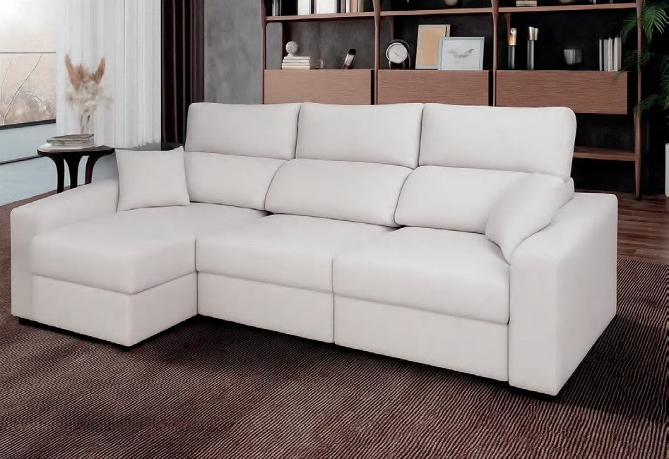 Chaise longue Ribaforada reversible con asientos deslizantes y arcón