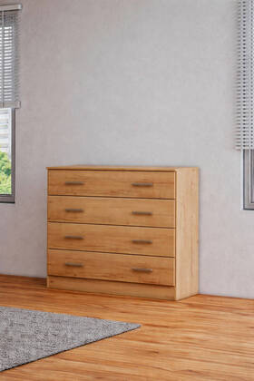 Cómoda Allo de 4 cajones, 95 cm - Roble