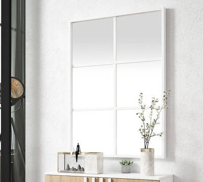 Espejo de recibidor Abárzuza 80 × 110 cm en roble o blanco - Blanco