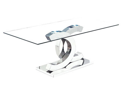 Mesa de centro Cáseda de cristal y acero inoxidable brillo