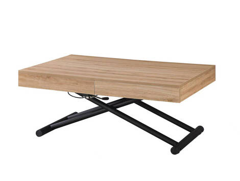 Mesa de centro elevable y extensible Gallipienzo, convertible en comedor