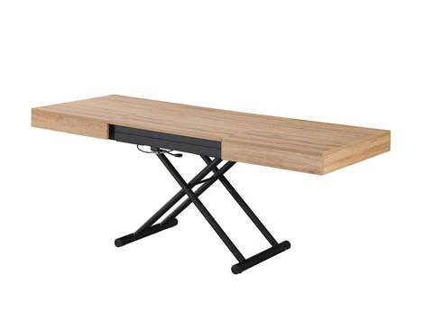 Mesa de centro elevable y extensible Gallipienzo, convertible en comedor