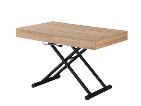 Mesa de centro elevable y extensible Gallipienzo, convertible en comedor - Roble Amazonia
