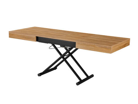 Mesa de centro elevable y extensible Gallipienzo, convertible en comedor