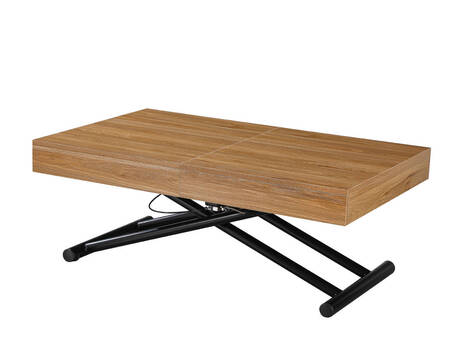 Mesa de centro elevable y extensible Gallipienzo, convertible en comedor - Elegant