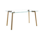 Mesa de comedor Lodosa de cristal 8 mm con patas doradas