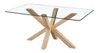 Mesa de comedor Milagro rectangular de cristal biselado y madera