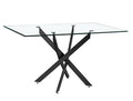 Mesa de comedor Marcilla rectangular de cristal biselado y patas curvas - Negro