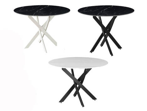 Mesa de comedor Marcilla redonda cerámica efecto mármol Ø110/120