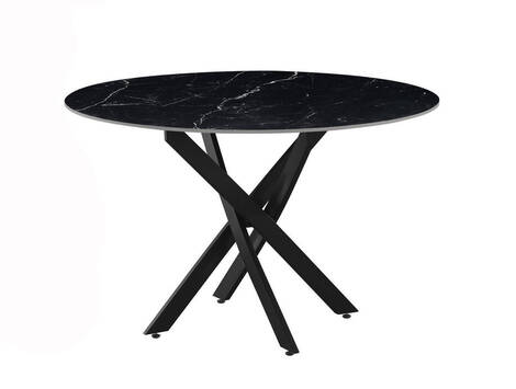 Mesa de comedor Marcilla redonda cerámica efecto mármol Ø110/120
