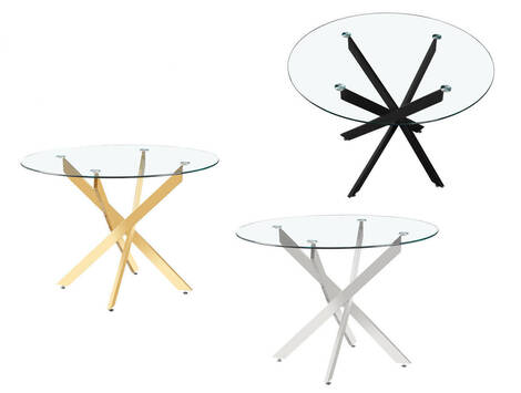Mesa de comedor Marcilla redonda de cristal biselado Ø110 cm