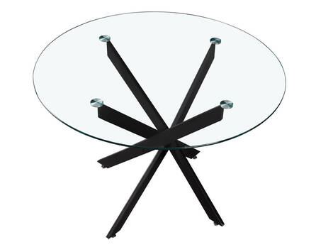 Mesa de comedor Marcilla redonda de cristal biselado Ø110 cm - Negro