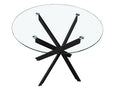Mesa de comedor Marcilla redonda de cristal biselado Ø110 cm - Negro
