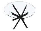 Mesa de comedor Marcilla redonda de cristal biselado Ø110 cm - Negro