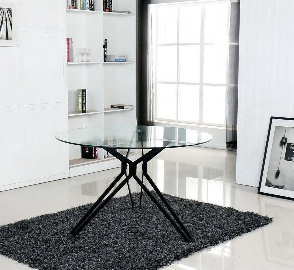 Mesa de comedor Murchante redonda de cristal templado Ø110 cm