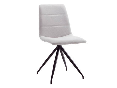 Silla tapizada Ezprogui en tela Barrel con costuras horizontales - Marfil
