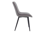 Silla tapizada Artaiz en tela repelente al agua con costuras - Gris / Negra mate