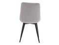 Silla tapizada Artaiz en tela repelente al agua con costuras - Beige Marfil / Negra mate