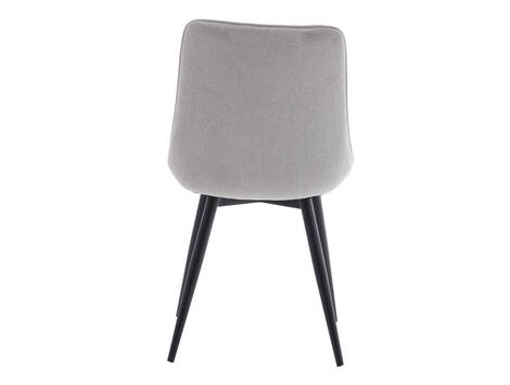 Silla tapizada Artaiz en tela repelente al agua con costuras - Beige Marfil / Negra mate