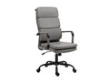 Silla de oficina Beriáin de polipiel gris, respaldo alto