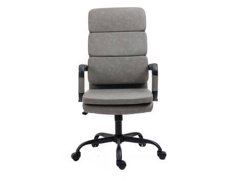 Silla de oficina Beriáin de polipiel gris, respaldo alto