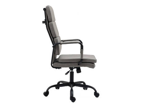Silla de oficina Beriáin de polipiel gris, respaldo alto