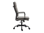 Silla de oficina Beriáin de polipiel gris, respaldo alto