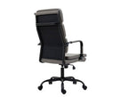 Silla de oficina Beriáin de polipiel gris, respaldo alto