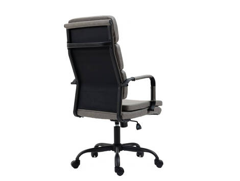 Silla de oficina Beriáin de polipiel gris, respaldo alto
