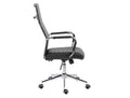 Silla de oficina Lizoáin de polipiel negra, respaldo alto