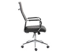Silla de oficina Lizoáin de polipiel negra, respaldo alto