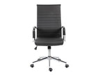 Silla de oficina Lizoáin de polipiel negra, respaldo alto