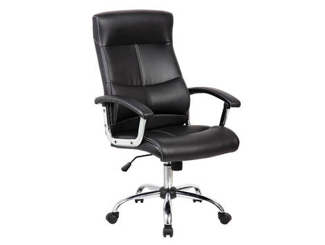 Silla de oficina Mutilva con apoyo lumbar, polipiel negra