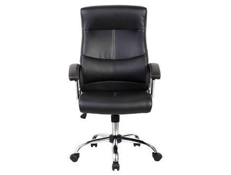 Silla de oficina Mutilva con apoyo lumbar, polipiel negra