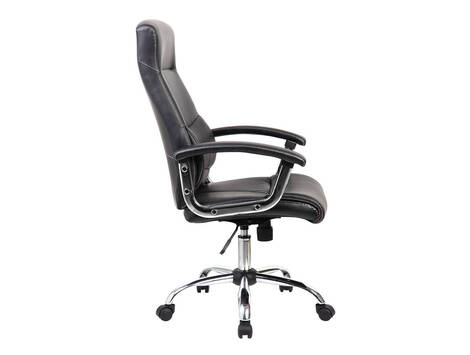Silla de oficina Mutilva con apoyo lumbar, polipiel negra