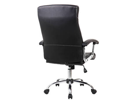 Silla de oficina Mutilva con apoyo lumbar, polipiel negra