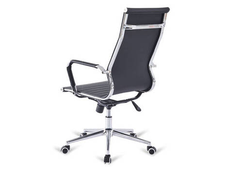 Silla de oficina Navarrería alta de polipiel, base cromada