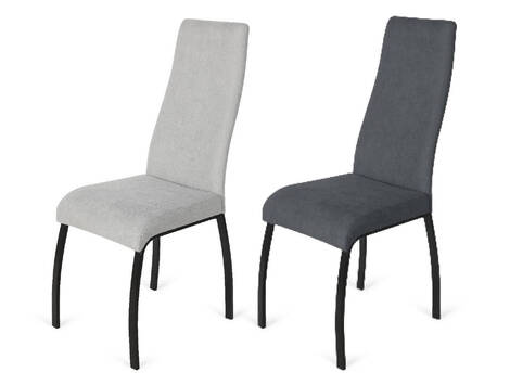 Silla tapizada Domeño en tela Lido con patas negro mate