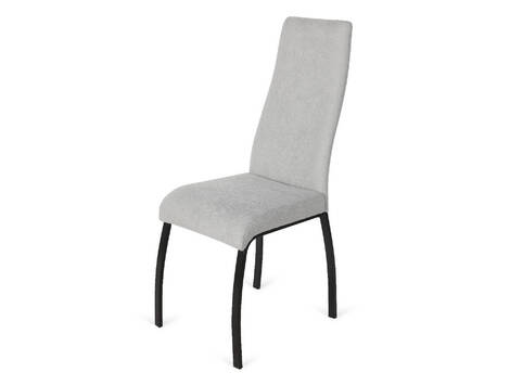 Silla tapizada Domeño en tela Lido con patas negro mate - Piedra