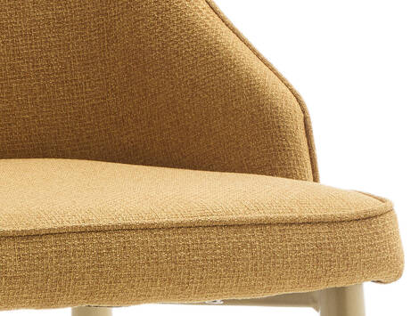 Silla tapizada Izaba en tela Barrel easy clean con ribete - Dorado