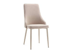 Silla tapizada Izaba en tela Barrel easy clean con ribete - Beige Tostado / Crema