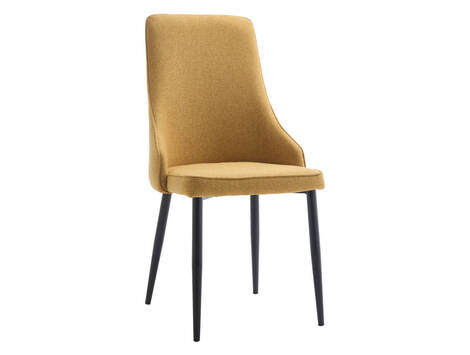 Silla tapizada Izaba en tela Barrel easy clean con ribete - Dorado / Negra