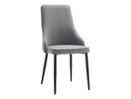 Silla tapizada Izaba en tela Barrel easy clean con ribete - Gris / Negra